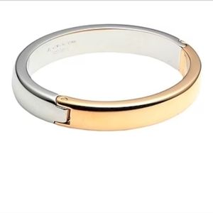 Vita Fede Single 24k Yellow and White Gold plated Cuff Bracelet New